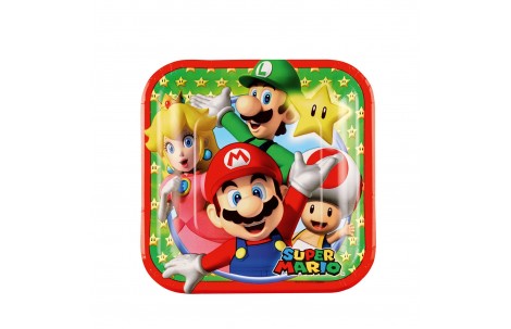Πιάτα Xάρτινα / 8τεμ Super Mario (18 cm) 