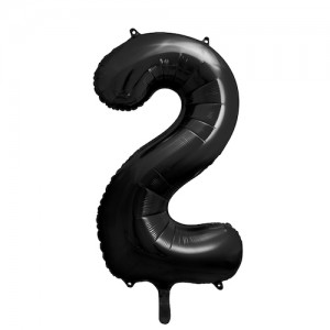 Μπαλόνι Foil Μεγάλο 34’’ Νούμερο 2 Μαύρο / 86 εκ