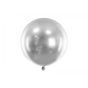 Μπαλόνι Latex Στρογγυλό  Glossy Ασημί  (60 cm)